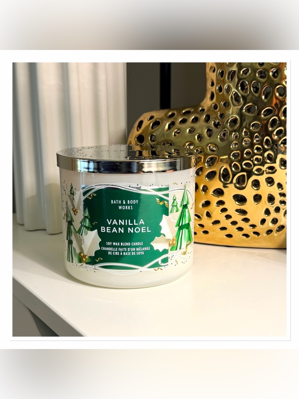 BATH & BODY WORKS “Vanilla Bean Noel” 3 Wick Candle